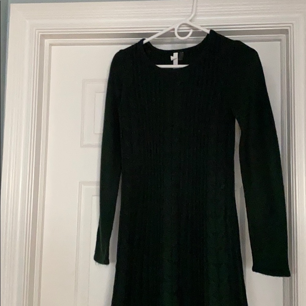 Dark green sweater dress